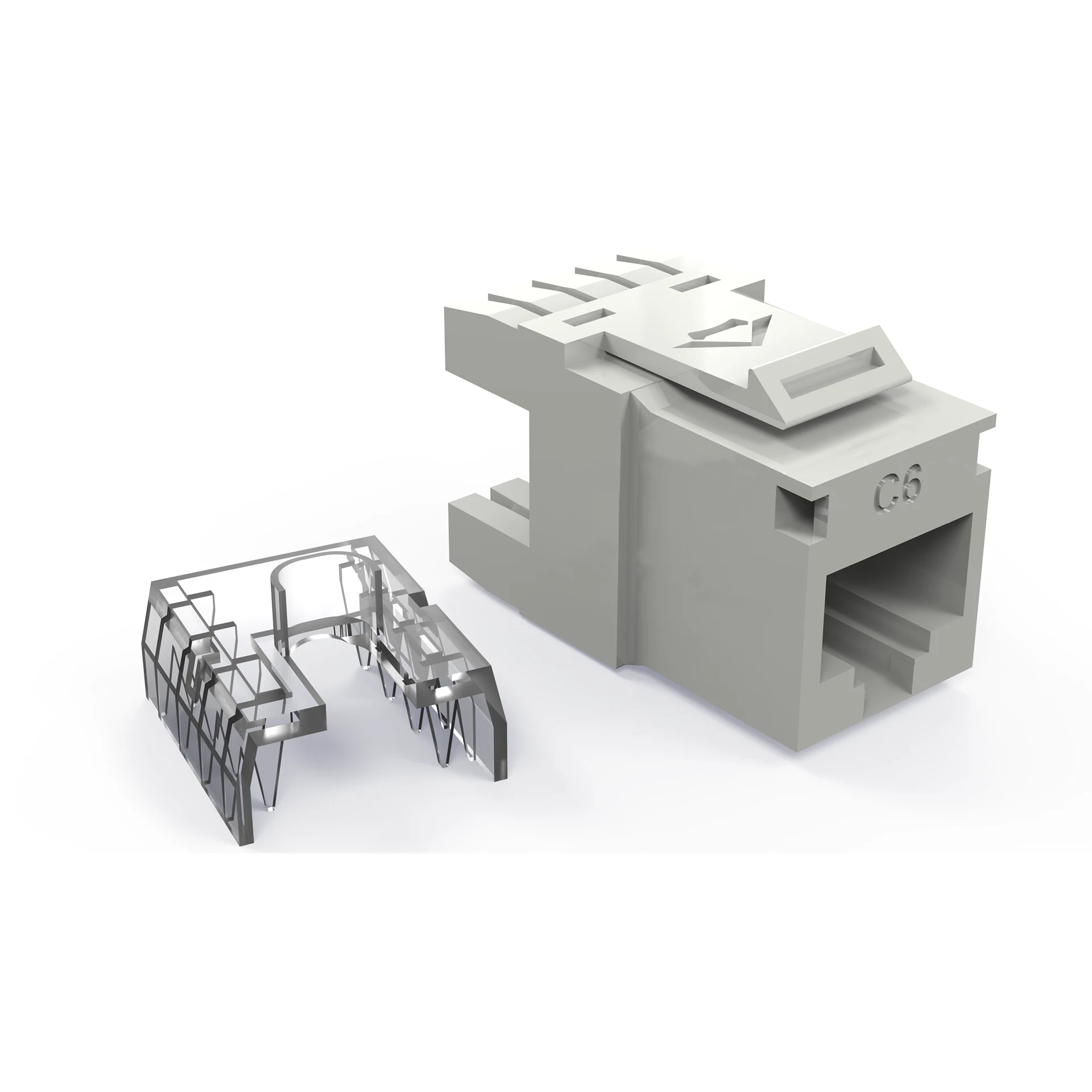 CONECTOR HEMBRA MULTILAN CAT.6 T568A/B 90/180 – ROJO